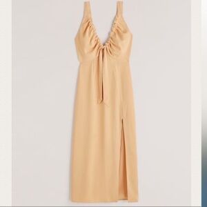NWOT Abercrombie & Fitch Cinched Neck Midi Dress with Slit